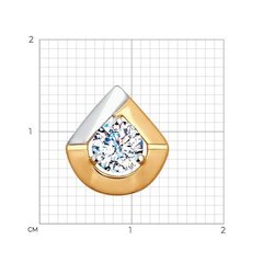035459- Подвеска-капелька из двухцветного золота 585 пробы