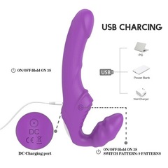 Безремневой анатомический G-spot Strapon HWOK, USB зарядка