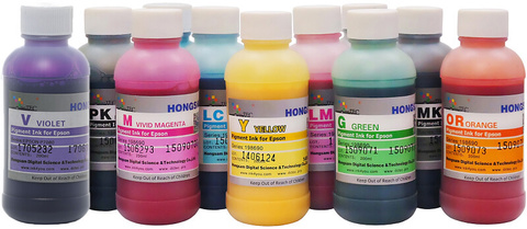 Набор пигментных чернил для 11-ти цветных принтеров Epson с фиолетовым цветом.