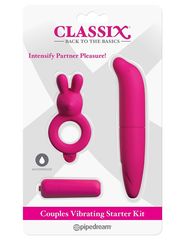 Ярко-розовый вибронабор для пар Couples Vibrating Starter Kit - 
