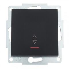 VESNA 742 4288 114 Выключатель проходной с подсветкой черный матовый (механизм)