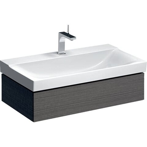 Шкафчик для раковины Geberit Xeno², с одним выдвижным ящиком: B=88см, H=22см, T=46.2см, Серый / Меламин, древесная структура