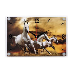 Часы 21 Век настенные 2030-01 "Белые кони"