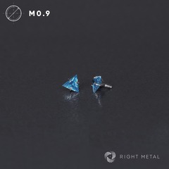 Cubic Zirconia Triangle Aqua