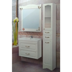 Тумба Классика с умывальником COMO 80 ,подвесная 2 ящика, ольха белая
