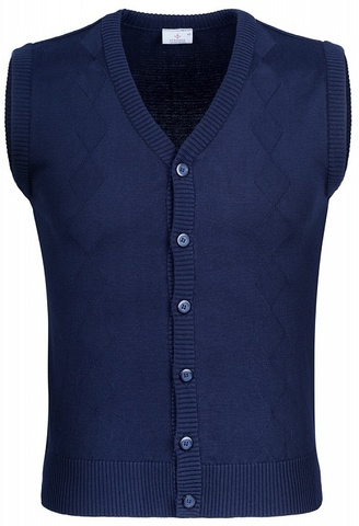 Синий жилет на пуговицах STENSER "Ромбики"