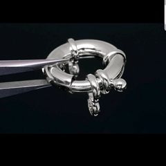 Замочек карабин 17 мм родиевое покрытие, З117