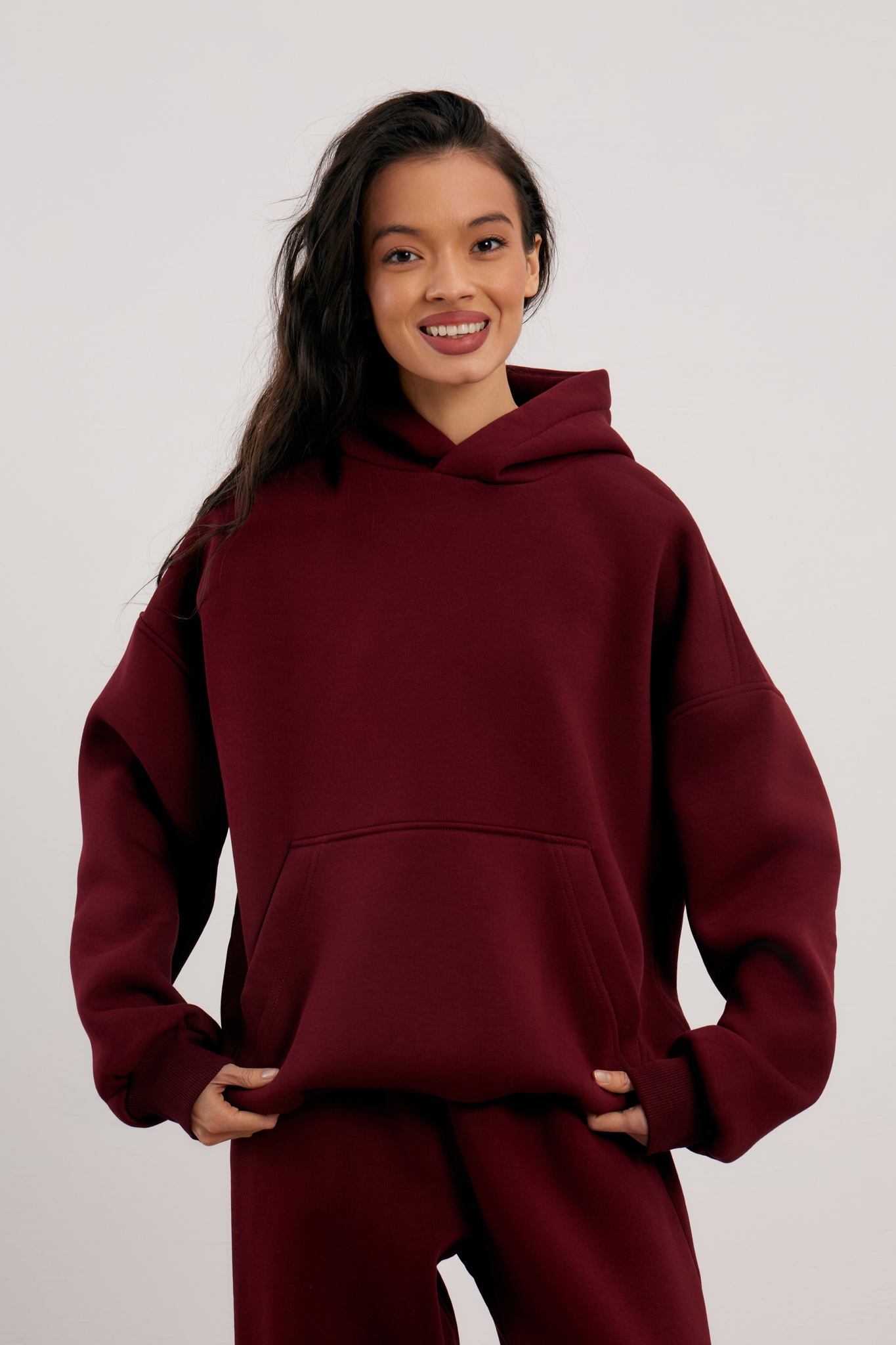 Худи 02 с начесом, бордовое