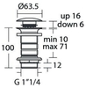 Нажимной донный клапан для умывальника Ideal Standard E1483XG
