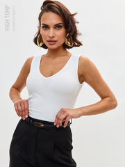 Топ-лапша под пиджак с глубоким V-вырезом