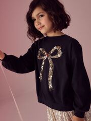 Лонгслив для девочки Next N90-194, Черный