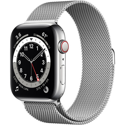 Часы Apple Watch Series 6 GPS + Cellular 44mm Stainless Steel Case with Milanese Loop (Серебристый) (M07M3,M09E3)