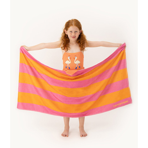 Пляжное Полотенце Tinycottons Stripes Marigold Pink