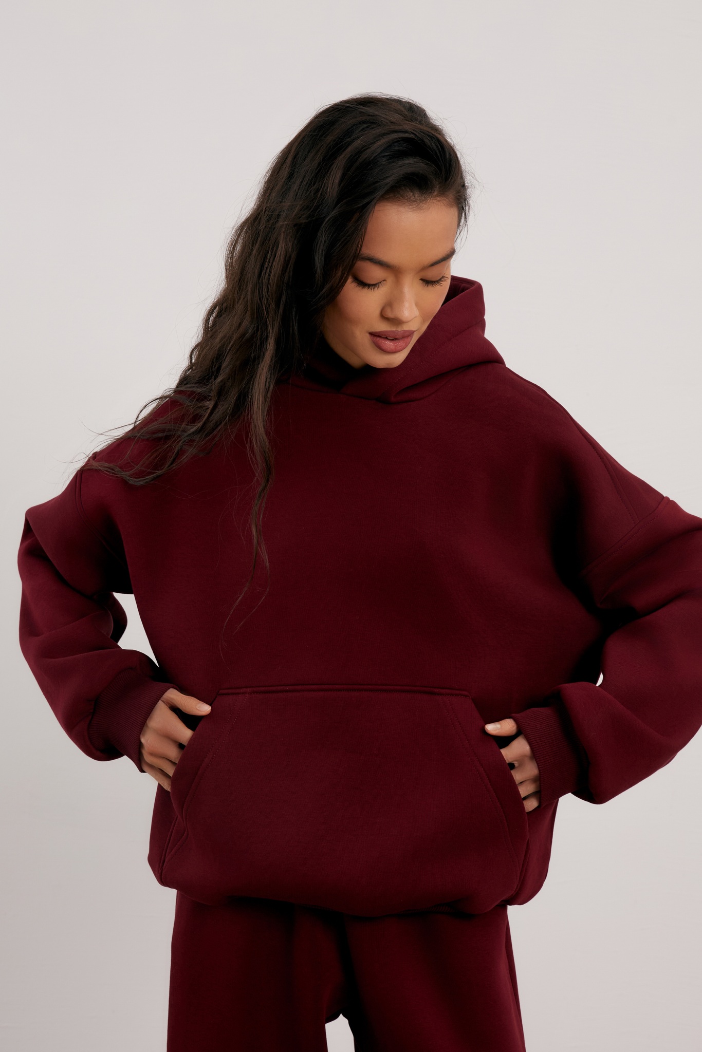 Худи 02 с начесом, бордовое