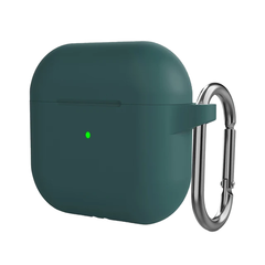 Чехол для наушников Apple AirPods 4, Dark Green (Темно-зеленый), с карабином