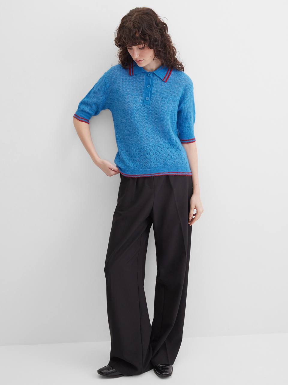 Джемпер поло синий