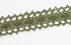 Кружево хлопковое/Тесьма вязаная 19.01.047, ш. 1,9-2 см, хаки