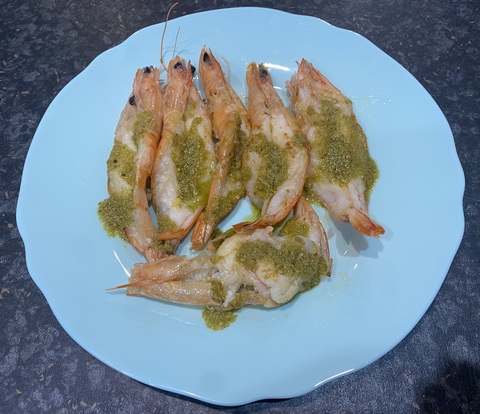 Королевские креветки с соусом Песто (5шт)