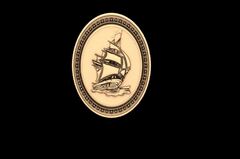 Силиконовый молд Парусник медальон