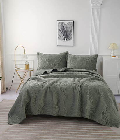 Покрывало 160х220 и наволочка 50х70 Sofi De MarkO Глория зеленое