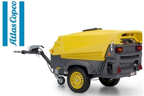 Компрессор дизельный Atlas Copco XAS 47 на шасси с регулируемым дышлом