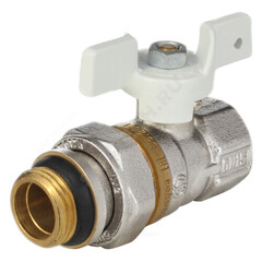 Кран шаровой латунь никель 1127 Standard Ду 20 Ру30 НР/"американка" полнопроходной бабочка Aquasfera 1127-02