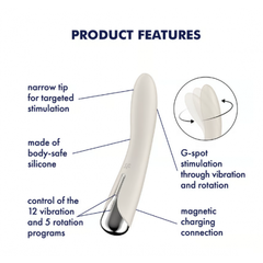 Вибратор с функцией вращения Satisfyer Spinning Vibe 1 бежевый