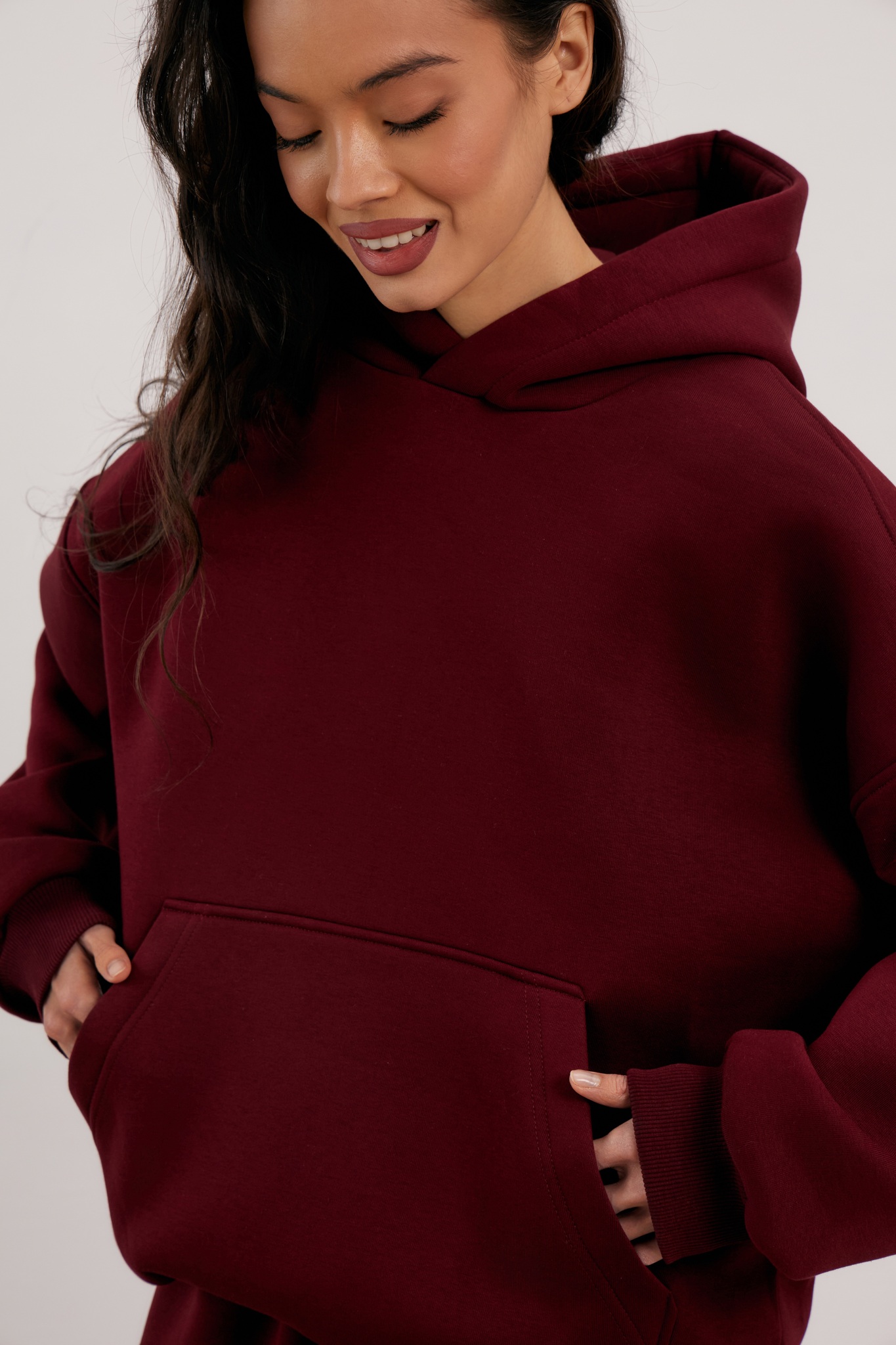 Худи 02 с начесом, бордовое