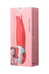 Красный вибратор Satisfyer Vibes Power Flower с лепестками - 18,8 см. - 