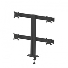 Titanium 140 - Настольный кронштейн для 4х мониторов, квадратом, Струбцина+Винт, черный