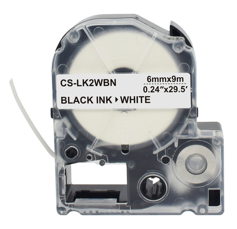 Картридж ленточный Cactus CS-LK2WBN черный для Epson LW300, LW400, LW700, LW600P, LW1000P, K400, Z700, Z900