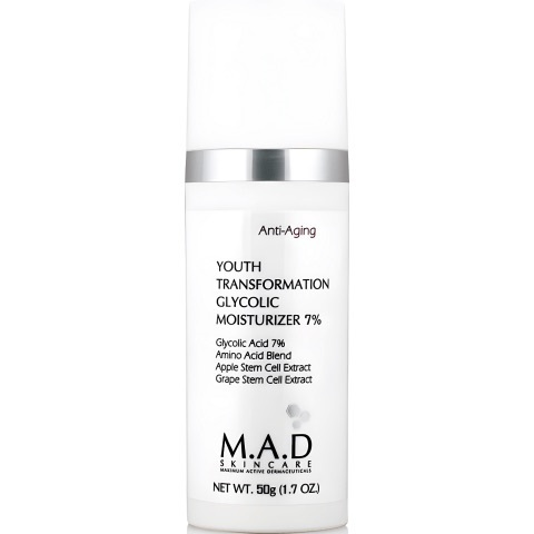 M.A.D. Skincare Омолаживающий увлажняющий крем с гликолевой кислотой | Skincare Anti-Aging Youth Transformation Glycolic Moisturizer 7%