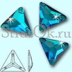 Стразы пришивные стеклянные Triangle Blue Zircon, Треугольник Блю Циркон, синие на StrazOK.ru