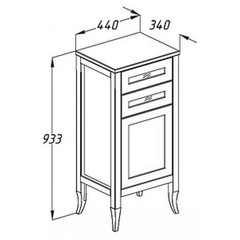 МИРАЖ 44 комод-тумба лев./прав. Светлый орех