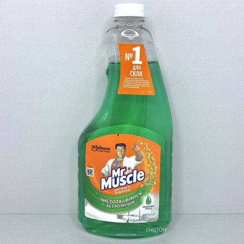 Средство для мытья стекла Mr Muscle со спиртом 500 мл запаска