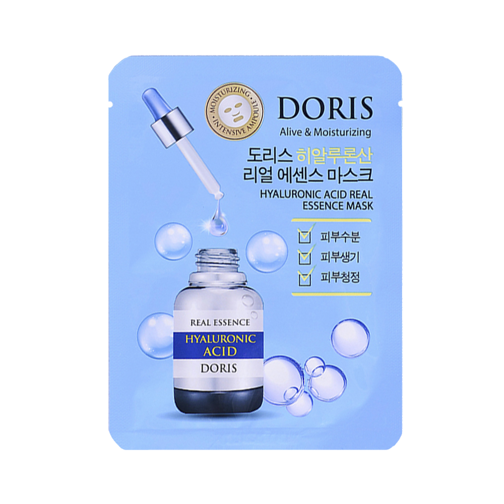Увлажняющая тканевая маска для лица с гиалуроновой кислотой Doris Hyaluronic Acid Real Essence