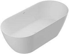 Cezares Relax Solid Surface CZR-RELAX-170-80-57-SSB Ванна из искусственного камня 170x80 см, отдельностоящая, овальная, со сливом-переливом, с донным клапаном, матовая фото