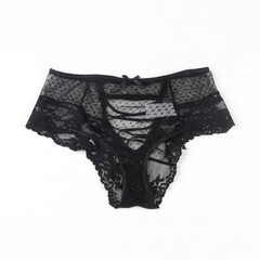 Трусики на высокой посадке Lace Strappy, черные, XS-S