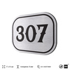 Номерок на дверь квартиры 307, для кабинета, офиса, шильдик 9 х 7 см, брашированная сталь, Айдентика Технолоджи