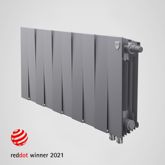 Биметаллический радиатор с правым нижним подключением Royal Thermo Pianoforte Silver Satin 300 VDR (серебристый) - 14 секций
