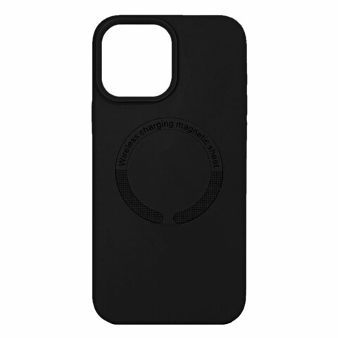 Силиконовый чехол Silicon Case с MagSafe для iPhone 12, 12 Pro (Чёрный)