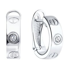 Серьги LOVE из серебра 925 пробы с фианитами