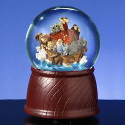 Стеклянный шар с блестками Ноев Ковчег