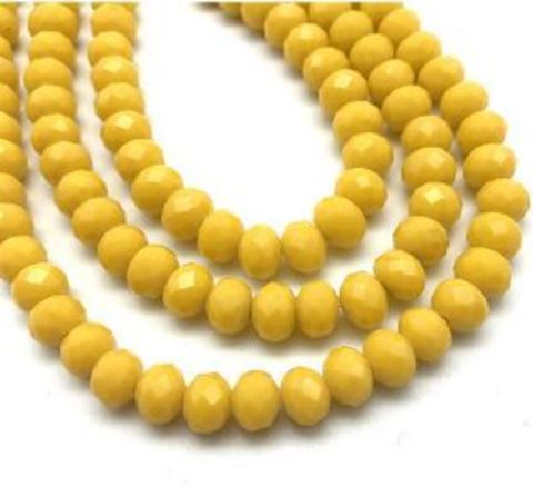 Хрустальные бусины рондели, цвет желтый 4*3 мм, 140 шт