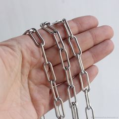 Цепочка 18*7 мм, родий, 50 см, А010