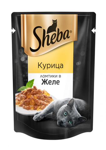 Sheba для взрослых кошек Курица желе, пауч (85 г)