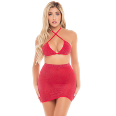 Эротический комплект из 2 предметов Pink Lipstick 23089_Красный