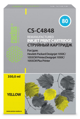 Картридж струйный Cactus CS-C4848 №80 желтый (400мл) для HP DJ 1050C, 1055CM, 1000
