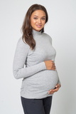 Водолазка для беременных и кормящих 12165 серый меланж