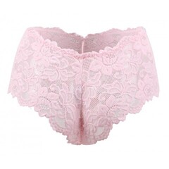 Трусики-шортики кружевные розовые (XS-S)